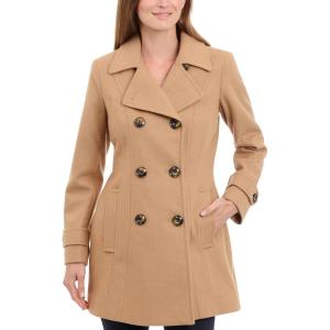 Anne Klein Women’s Classic Double Breasted Wool Coat(Camel)