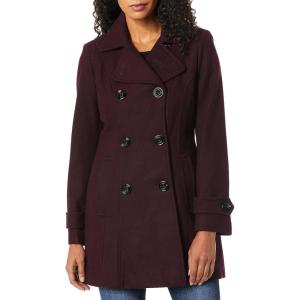 Anne Klein Women’s Classic Double Breasted Wool Coat(Merlo)