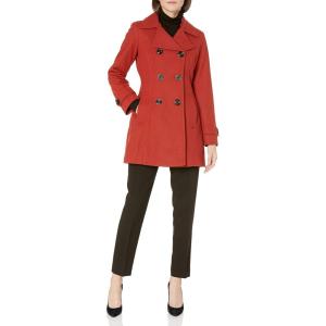Anne Klein Women’s Classic Double Breasted Wool Coat(Spice)