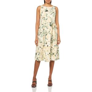 Anne Klein Women’s Fit and Flare Midi(White Dove Multi)