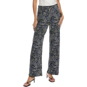 Anne Klein Womens High Rise Pull on Wide Wb Palazzo Pant(Deep Sapphire/Black Diamond)