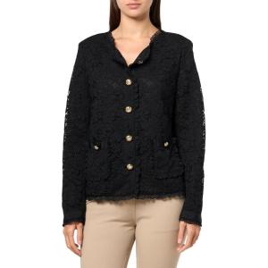 Anne Klein Women’s Lace 5 Button JKT with Patch Pkts(Anne Black)