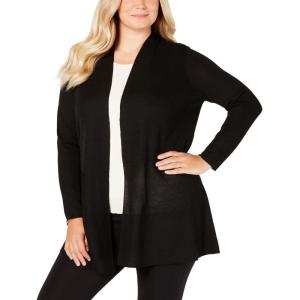 Anne Klein Womens Long Cardigan W/Waist Seam-Anne Black(Asphalt)
