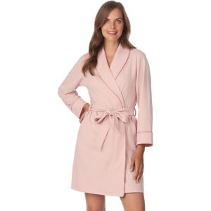 Anne Klein Womens Long Sleeve Knee Length Robe – Lightweight & Breathable Cotton Blend Bathrobe – Cozy Everyday Loungewear(Rose Smoke)