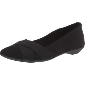 Anne Klein Women’s Oalise Ballet Flats(Black/Black Fabric)