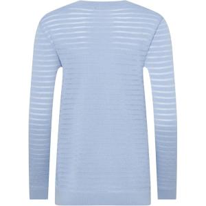 Anne Klein Womens Sheer Stripe Cardigan(Surf Blue)