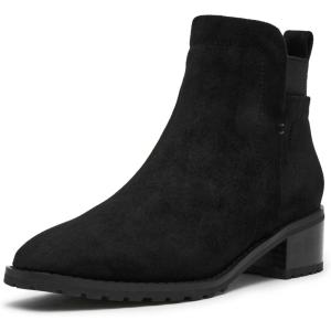 Anne Klein Women’s Shellby Ankle Boot(Black Sued)