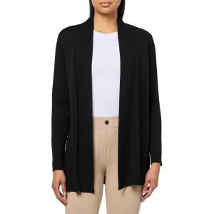 Anne Klein Womens Sonoma Cardigan W Rib Collar(Anne Black)