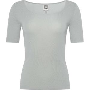 Anne Klein Womens Square Neck Sweater W Cap Sleeves(Soft Aloe)