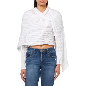 Anne Klein Womens Stitch Open Frt Crdigan Wrap(Bright White)