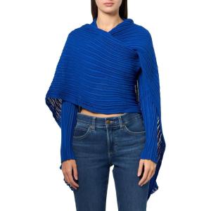 Anne Klein Womens Stitch Open Frt Crdigan Wrap(Santorini Blue)