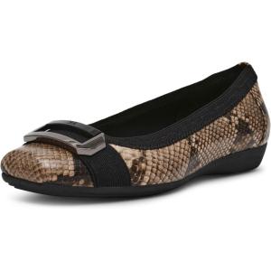 Anne Klein Women’s Uplift Ballet Flat(Black White/Snake)
