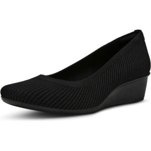 Anne Klein Women’s Wisher Wedge Pump(Black Knit)