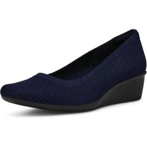 Anne Klein Women’s Wisher Wedge Pump(Navy Knit)