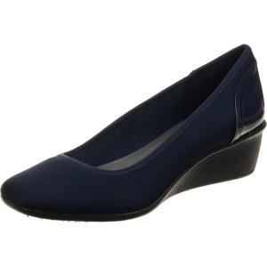 Anne Klein Women’s Wisher Wedge Pump(Navy Multi Fabric)