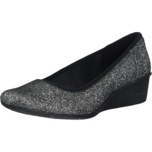 Anne Klein Women’s Wisher Wedge Pump(Pewter Stretch)