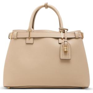 Anne Klein womens Anne Klein Belted Convertible Large Satchel Bag(Sesame)