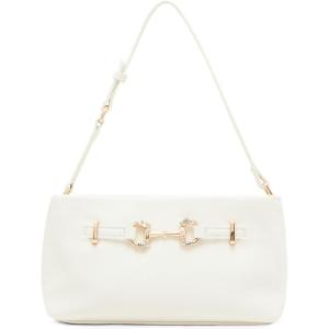 Anne Klein womens Anne Klein East West Crystal Horsebit Shoulder Bag(Anne White)