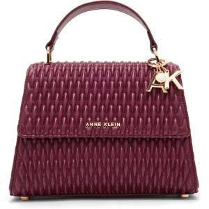 Anne Klein womens Anne Klein Medium Ruched Flap Crossbody(Cherry Lacquer)