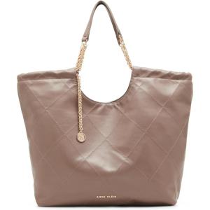 Anne Klein womens Anne Klein Medium Stitched Quilted Tote With Chain Strap(Mink)