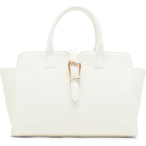 Anne Klein womens Anne Klein Sculpted Buckle Satchel With Convertible Strap(Anne White)