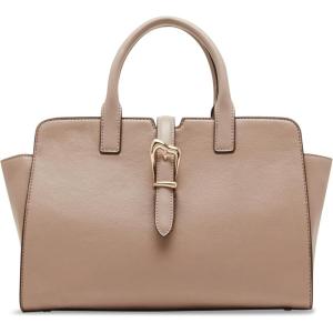Anne Klein womens Anne Klein Sculpted Buckle Satchel With Convertible Strap(Timeless Taupe)