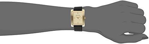 imageAnne Klein Womens Leather Strap WatchBlackGold