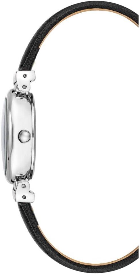 imageAnne Klein Womens Leather Strap WatchBlackSilver