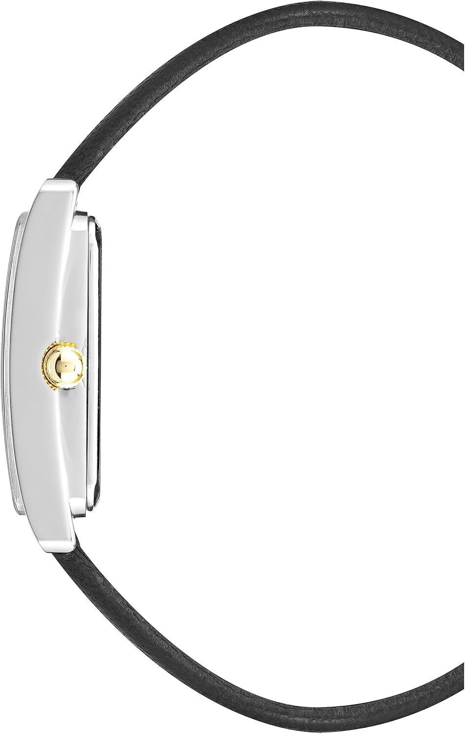 imageAnne Klein Womens Leather Strap WatchBlackTwo Tone