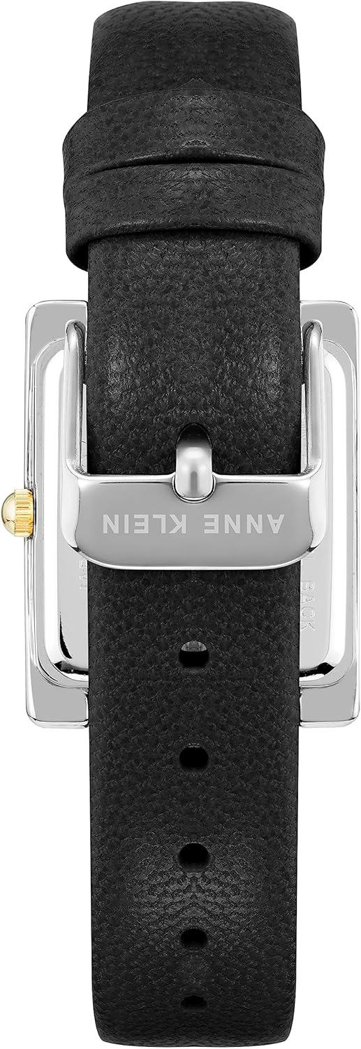 imageAnne Klein Womens Leather Strap WatchBlackTwo Tone