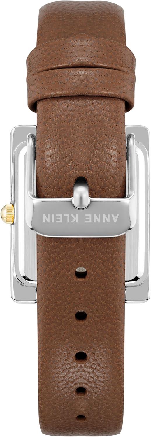 imageAnne Klein Womens Leather Strap WatchBrownTwo Tone