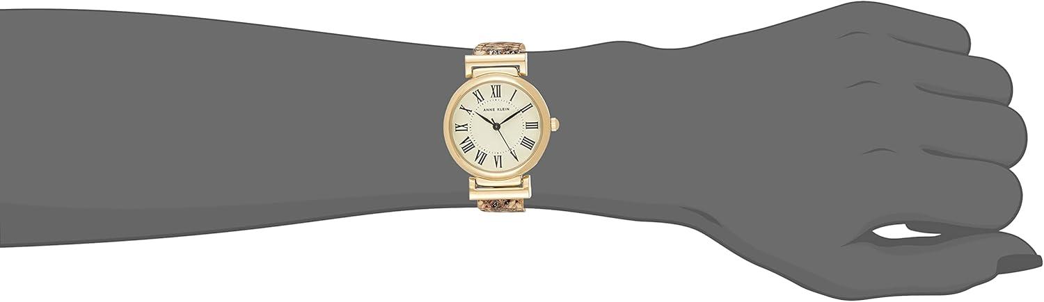 imageAnne Klein Womens Leather Strap WatchCreamGold