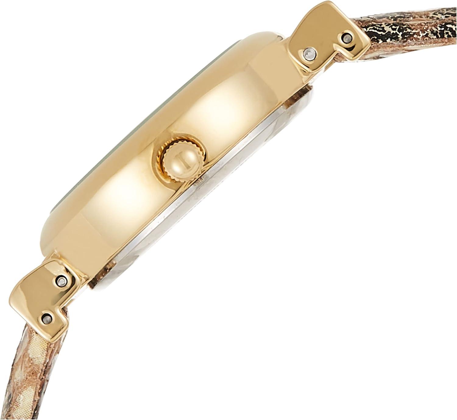 imageAnne Klein Womens Leather Strap WatchCreamGold