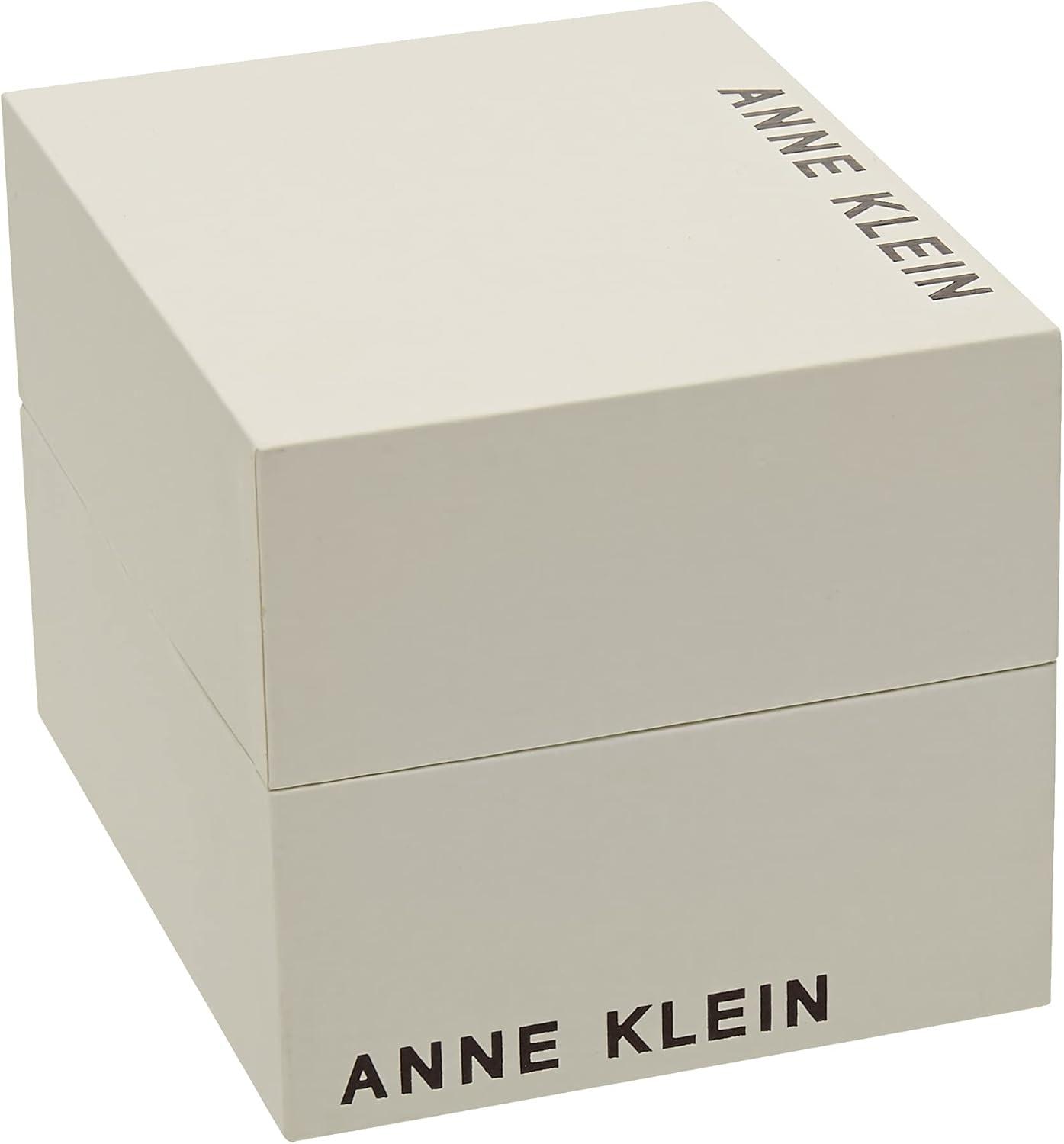 imageAnne Klein Womens Leather Strap WatchGreenGold