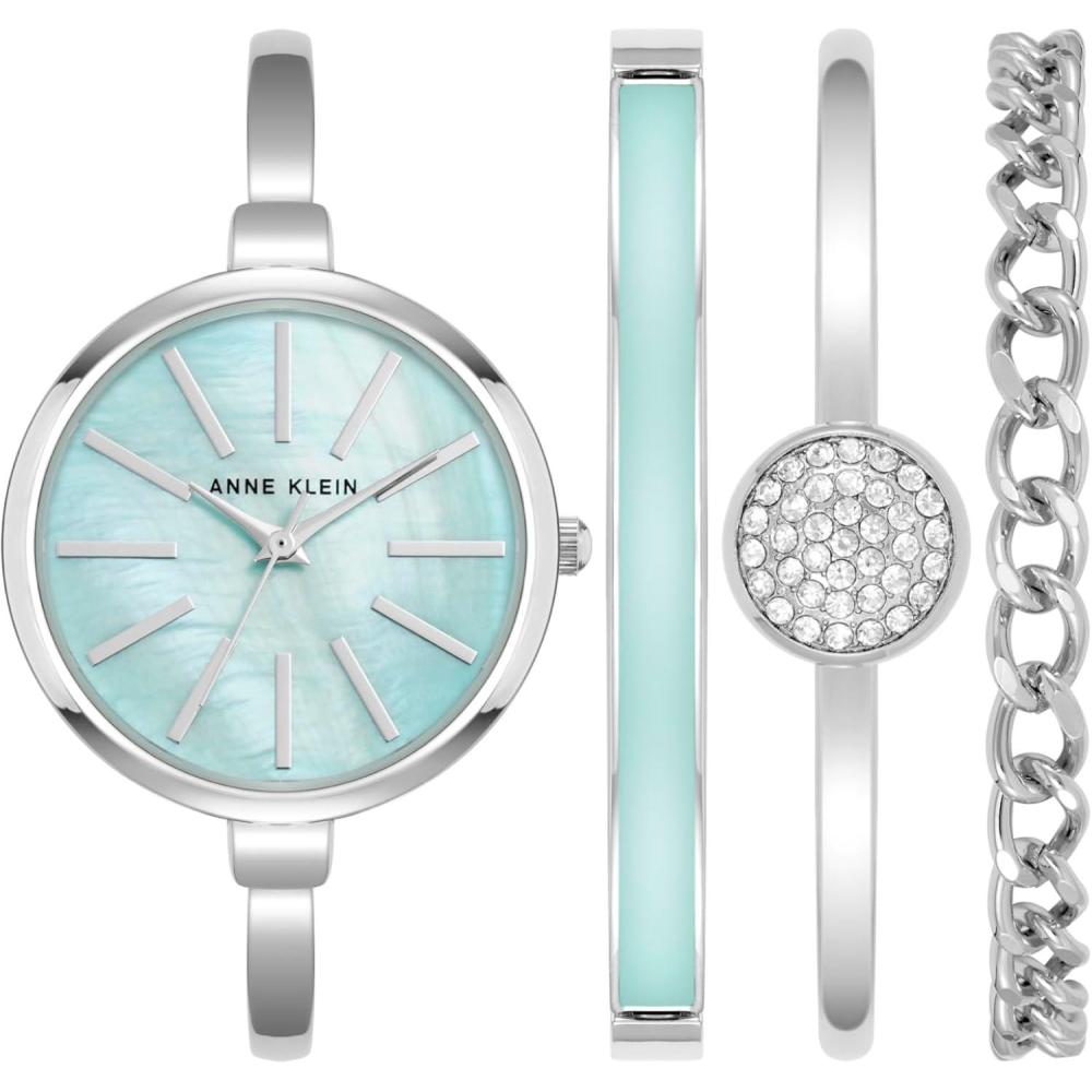 imageAnne Klein Womens Bangle Watch and Bracelet SetSilverLight Blue