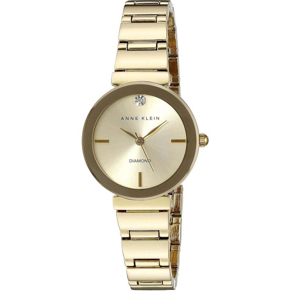 imageAnne Klein Womens Genuine Diamond Dial Bracelet WatchGold