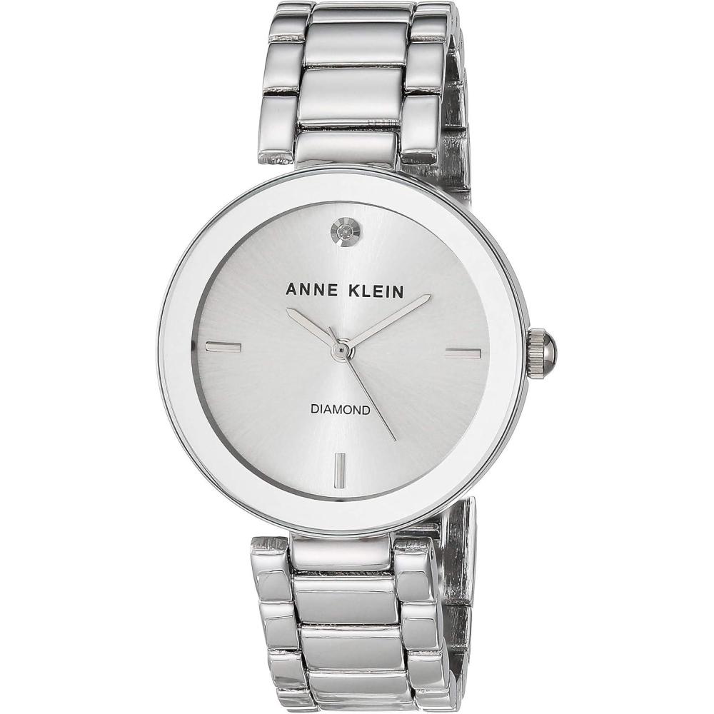imageAnne Klein Womens Genuine Diamond Dial Bracelet WatchSilver