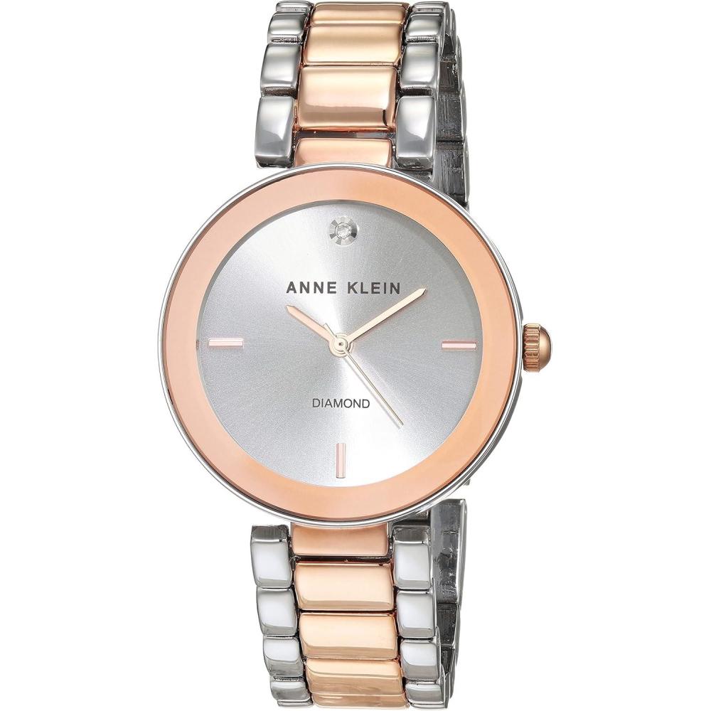 imageAnne Klein Womens Genuine Diamond Dial Bracelet WatchSilverRose Gold
