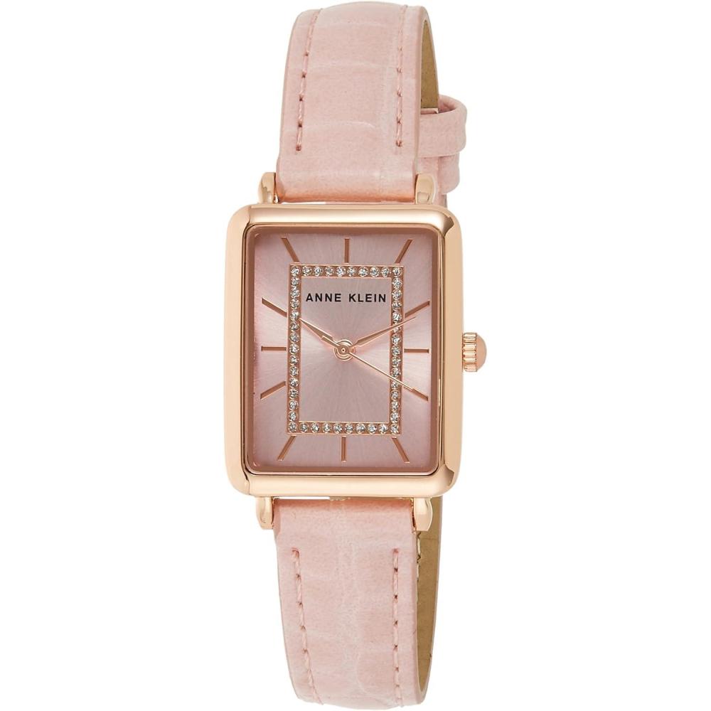 imageAnne Klein Womens Glitter Accented CrocoGrain Strap Watch AK3820PinkRose Gold