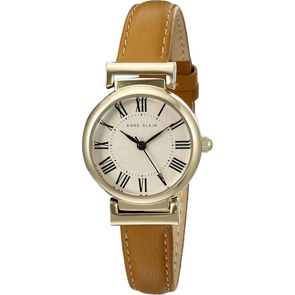 imageAnne Klein Womens Leather Strap WatchBrownGold