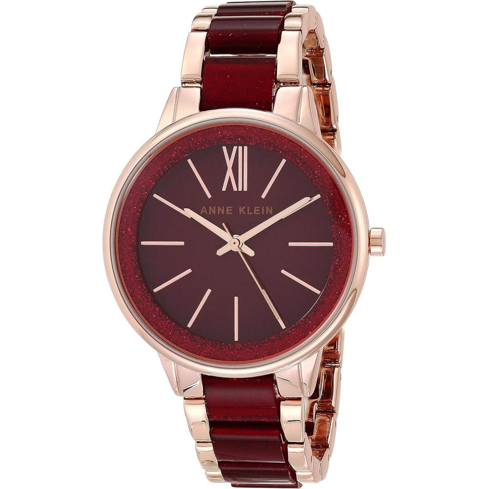 imageAnne Klein Womens Resin Bracelet WatchBurgundyGold