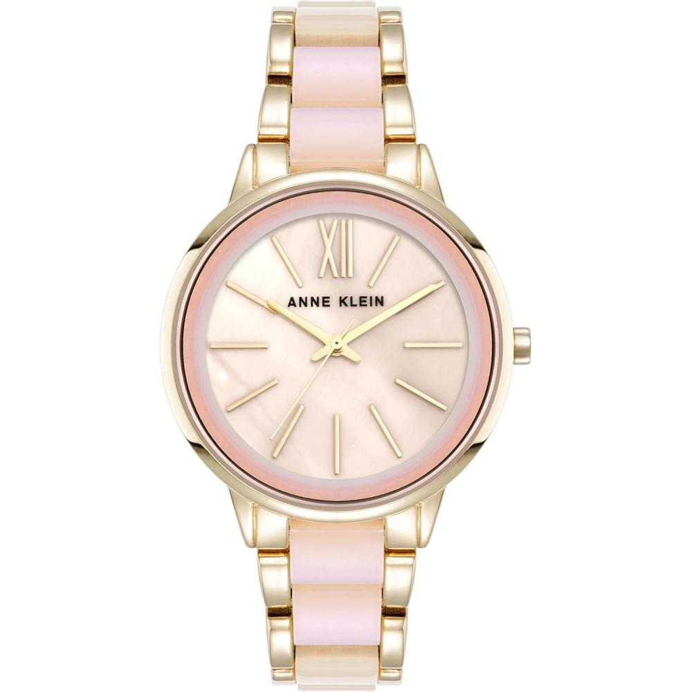 imageAnne Klein Womens Resin Bracelet WatchGoldIridescent White