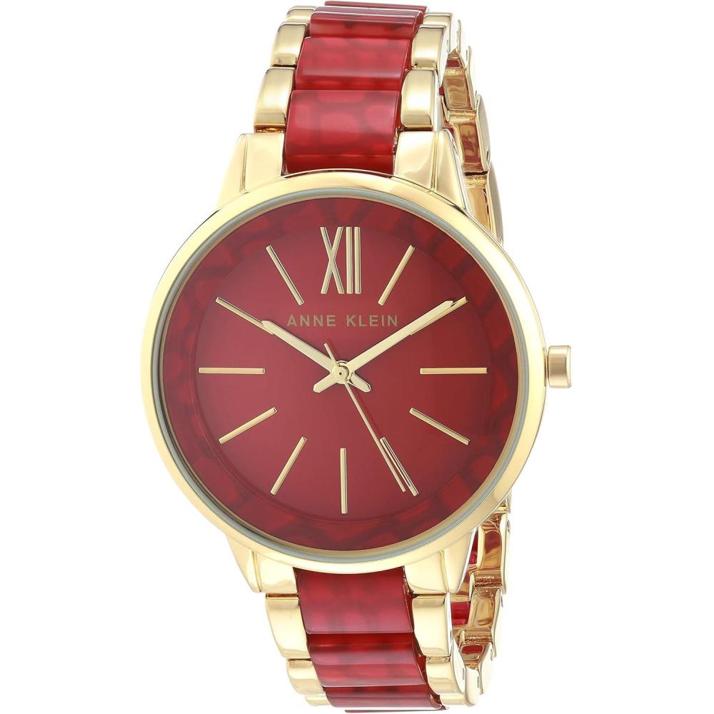 imageAnne Klein Womens Resin Bracelet WatchGoldRed