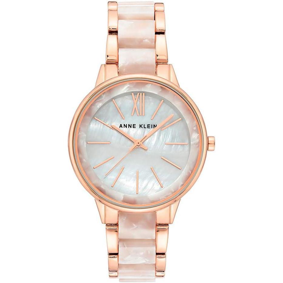 imageAnne Klein Womens Resin Bracelet WatchPearlescent WhiteRose Gold
