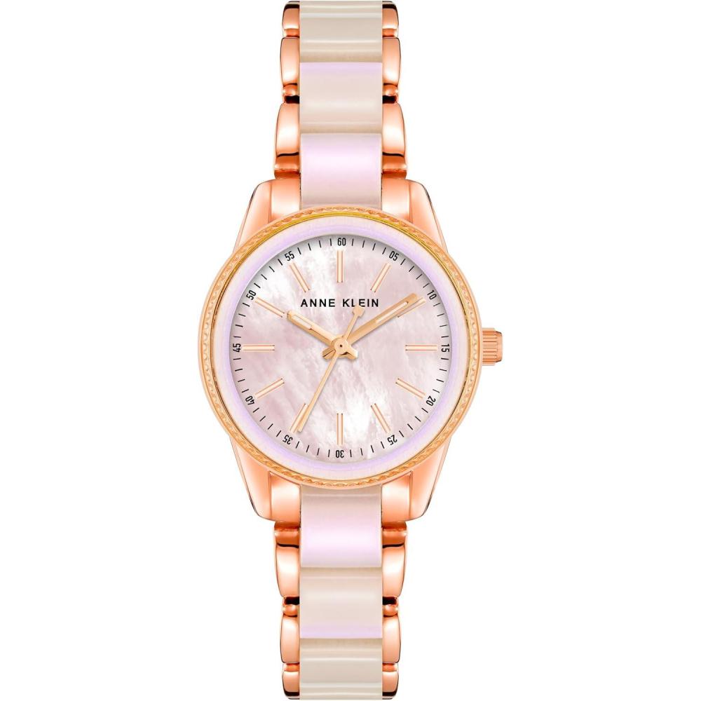 imageAnne Klein Womens Resin Bracelet WatchRose GoldIridescent Blush Pink