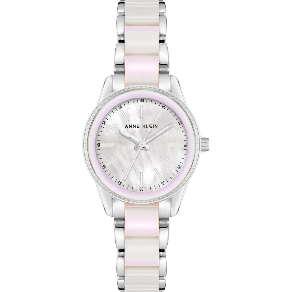 imageAnne Klein Womens Resin Bracelet WatchSilverIridescent White