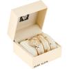 Anne Klein Women’s Accented Bangle Watch and Bracelet Set, AK/3296(Gold/Ivory)
