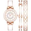 Anne Klein Women’s Accented Bangle Watch and Bracelet Set, AK/3296(Rose Gold/White)