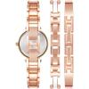 Anne Klein Women’s Accented Bangle Watch and Bracelet Set, AK/3296(Rose Gold/White)
