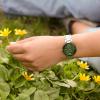 Anne Klein Women’s Genuine Diamond Dial Bracelet Watch(Green/Silver)